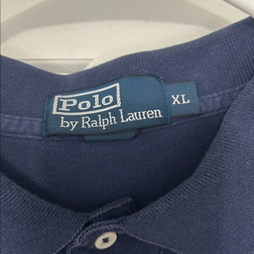Ralph Lauren Men's Polo Shirt size XL navy blue short sleeve cotton red pony